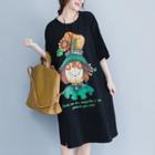 Printed 3/4 Sleeve Midi T-shirt Dress