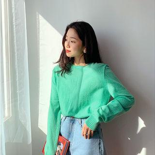 Crewneck Lightweight Wool Blend Sweater