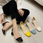 Patent Paneled Block-heel Pumps