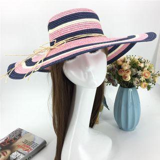 Striped Foldable Straw Hat