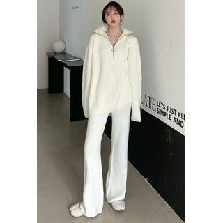 Half-zip Sweater / Wide Leg Pants