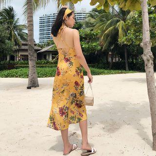 Flower Print Spahgetti Strap Sundress