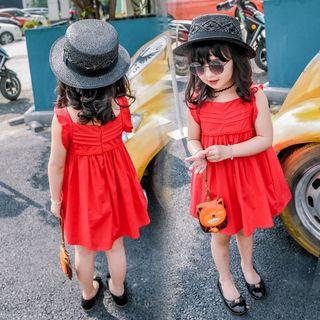 Spaghetti-strap Plain Sleeveless Dress