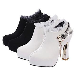 Embellished Chunky Heel Ankle Boots