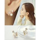 Faux-pearl Flower Stud Earrings