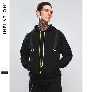 Tie-accent Colorblock Hooded Pullover
