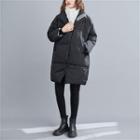 Mock Two-piece Color-block Padded Coat