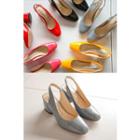 Round-toe Sling Back Pumps
