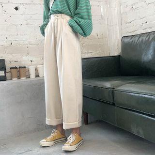Plain Straight Leg Loose-fit Jeans