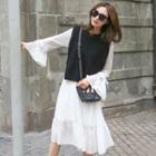 Lace Midi Long-sleeve A-line Dress