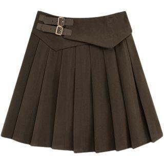 Bucked Pleated A-line Skirt