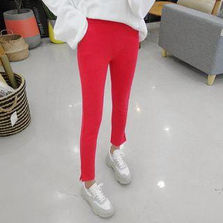 Tall Size Slit-hem Skinny Pants
