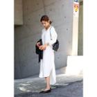 Open-placket Slit-side Long Dress