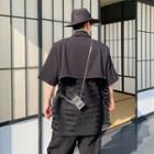 Short-sleeve Mesh Panel Blazer