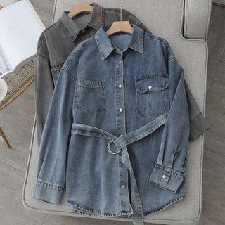 Belted Denim Shirt