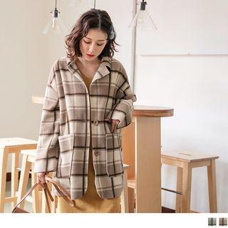Notch Lapel Check Coat