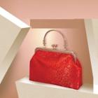 Chinese Wedding Clipframe Handbag Multicolour Flower - Red - One Size