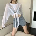 Long-sleeve Hoop Cropped T-shirt