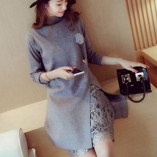 Lace Inset Sweater Dress