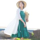 3/4-sleeve Chiffon Open-front Jacket