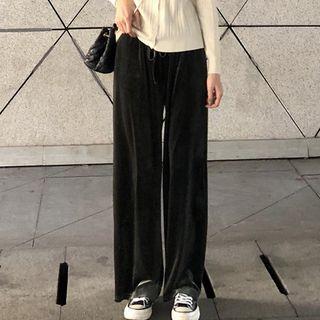 Velvet Wide Leg Sweatpants / Cardigan
