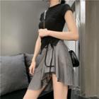 Short-sleeve T-shirt / Asymmetric Skorts