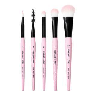 16brand - Gangs Beauty Brush Kit: #02 Liner + #04 Brow + #06 Smudge + #08 Shadow S + #10 Shadow M 5pcs