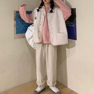 Hoodie / Fleece Vest / Wide-leg Pants