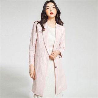 Single-breasted Longline Linen Jacket