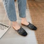 Flat Slide Tweed Sandals