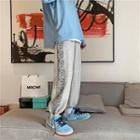 Snakeskin Print Panel Sweatpants