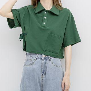Short-sleeve Slit Polo Shirt