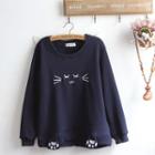 Cat Collared Long-sleeve Top