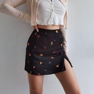 Fruit Print Mini Skirt