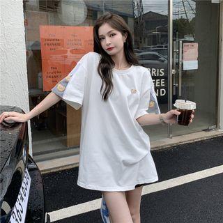 Short-sleeve Bear T-shirt Off-white - One Size