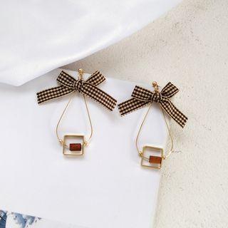 Bow Droplet Dangle Earring / Clip-on Earring