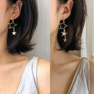 Star Dangle Earring Silver Needle - As Shown In Figure - One Size