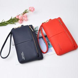 Faux Leather Zip Wristlet