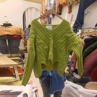 Pointelle Zip Back Sweater