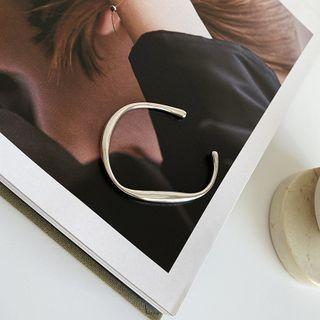Twisted Alloy Open Bangle Sl0259 - Silver - One Size