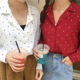 Polka Dot Lapel Shirt