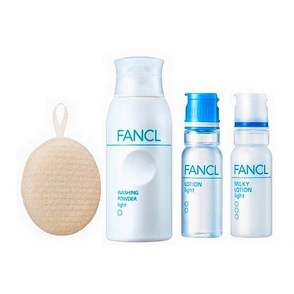 Daily Care Light Set (4 Items): Puff + Powder 50g + Lotion 30ml + Milky Lotion 30ml 4 Pcs