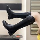 Block Heel Studded Tall Boots