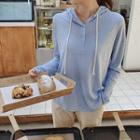 Half-placket Textured Hoodie