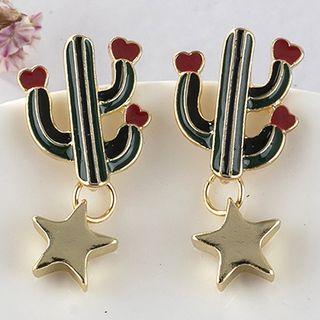 Cactus Stud Earring 1 Pair - Stud Earring - As Shown In Figure - One Size