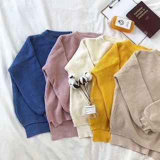Plain Crewneck Long-sleeve Sweater