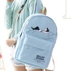Cartoon Print Lettering Canvas Backpack