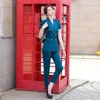 Short-sleeve Double-breasted Blazer / Dress Pants