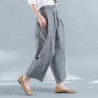 Cropped Wide-leg Gingham Pants