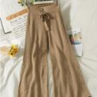 Drawcord High-waist Wide-leg Pants